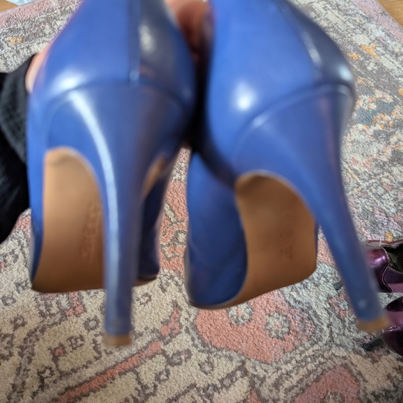 Nine West Blue Leather Heels Size 7 - Picture 5 of 7